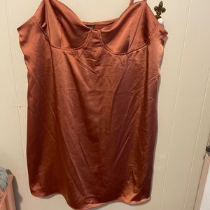 Pink silky mini dress